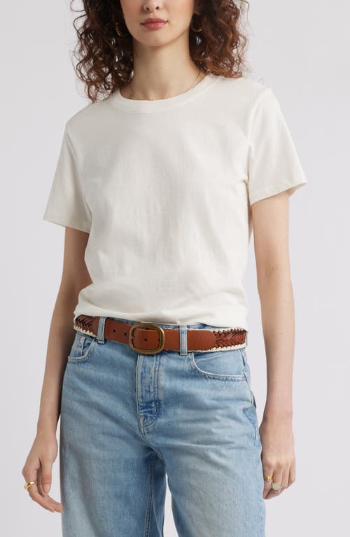 Treasure & Bond Cotton Crewneck T-shirt In Ivory Egret