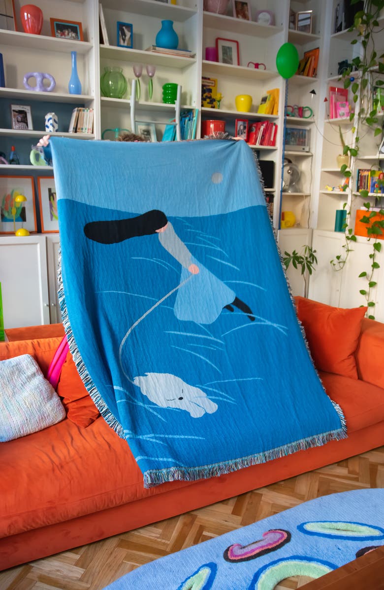 Slowdown Studio Woven Throw Blanket, Alternate, color, Blue Multi