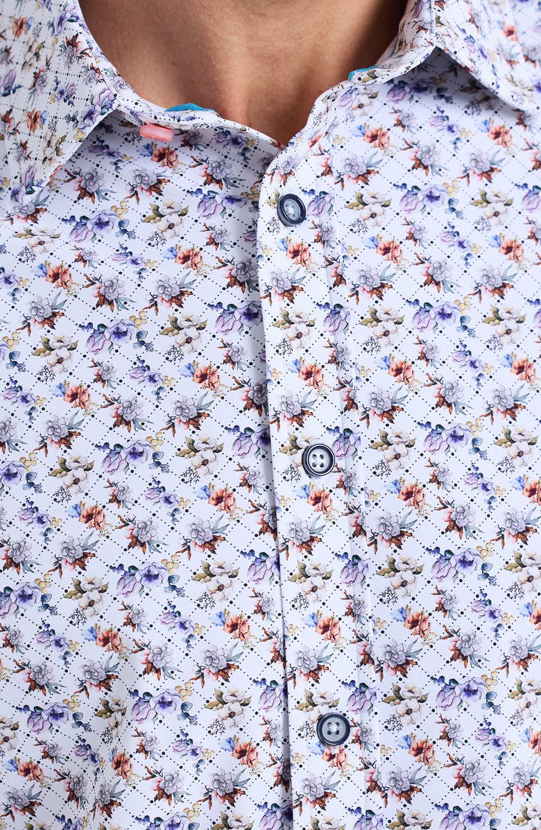 Robert Graham Brauxhall Knit Button-Up Shirt, Alternate, color, White Multi