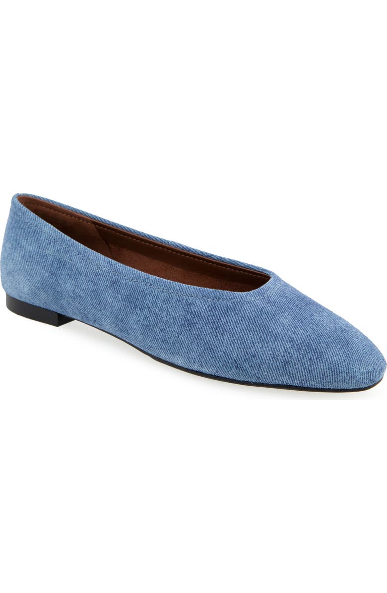 Aerosoles Amelie Ballet Flat, Main, color, Blue Jean Denim Suede
