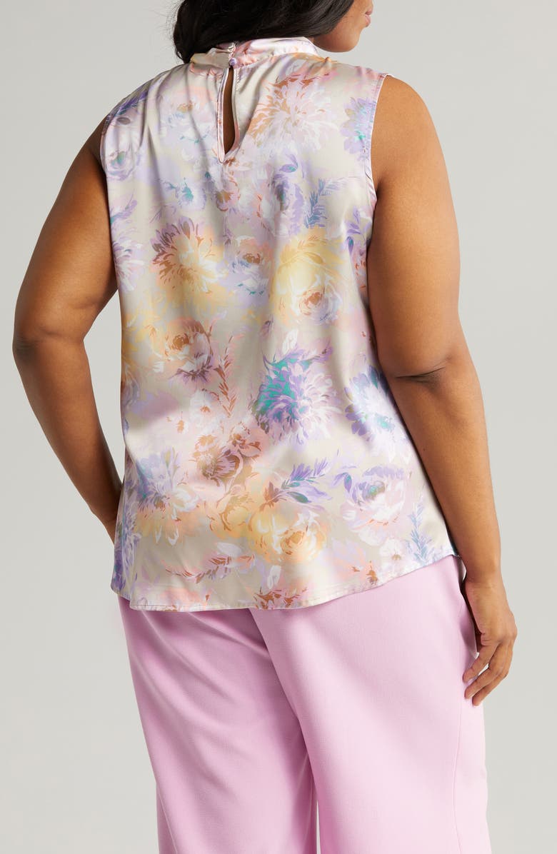 Tahari ASL Bow Neck Sleeveless Top, Alternate, color, 