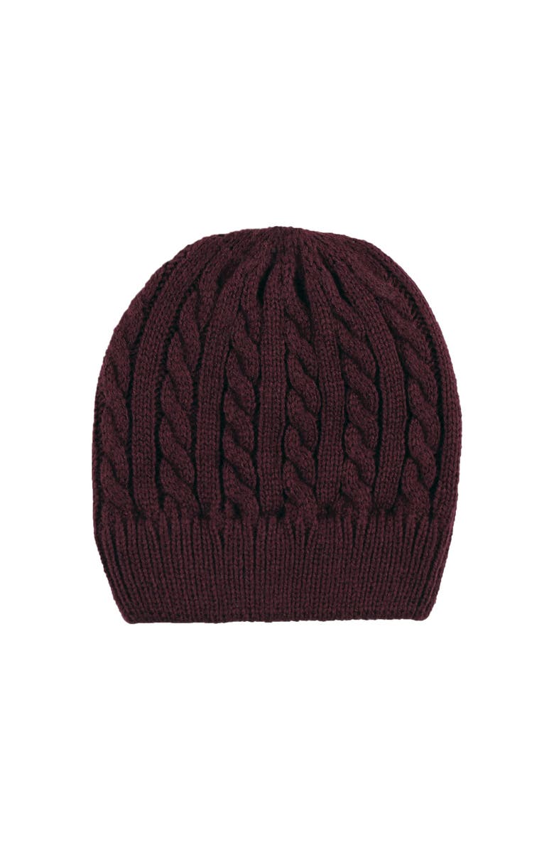 Hudson Baby Triple Knit Hat Set, Alternate, color, Black Burgundy