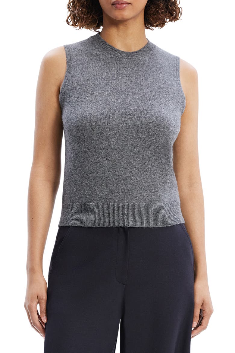 Cashmere Sleeveless Sweater, Main, color, LT CHRCL
