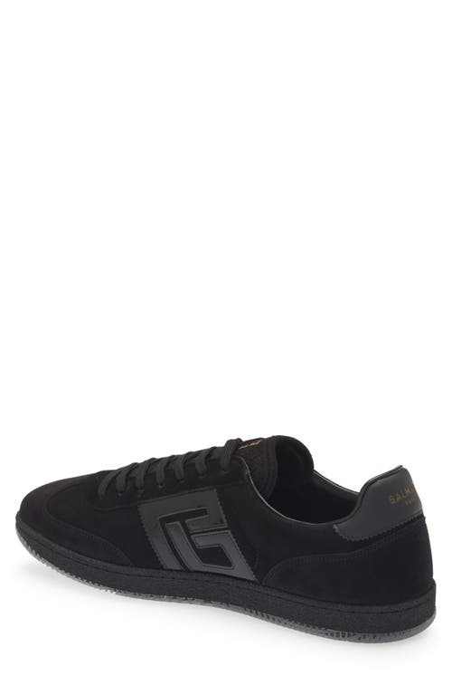 Balmain Swan Suede Low-top Sneakers In Opa Black