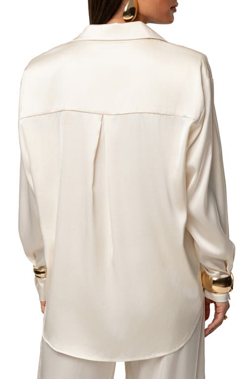 Jluxlabel Island Ease Satin Shirt In White