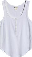 Caslon® Cotton Blend Rib Henley Tank
