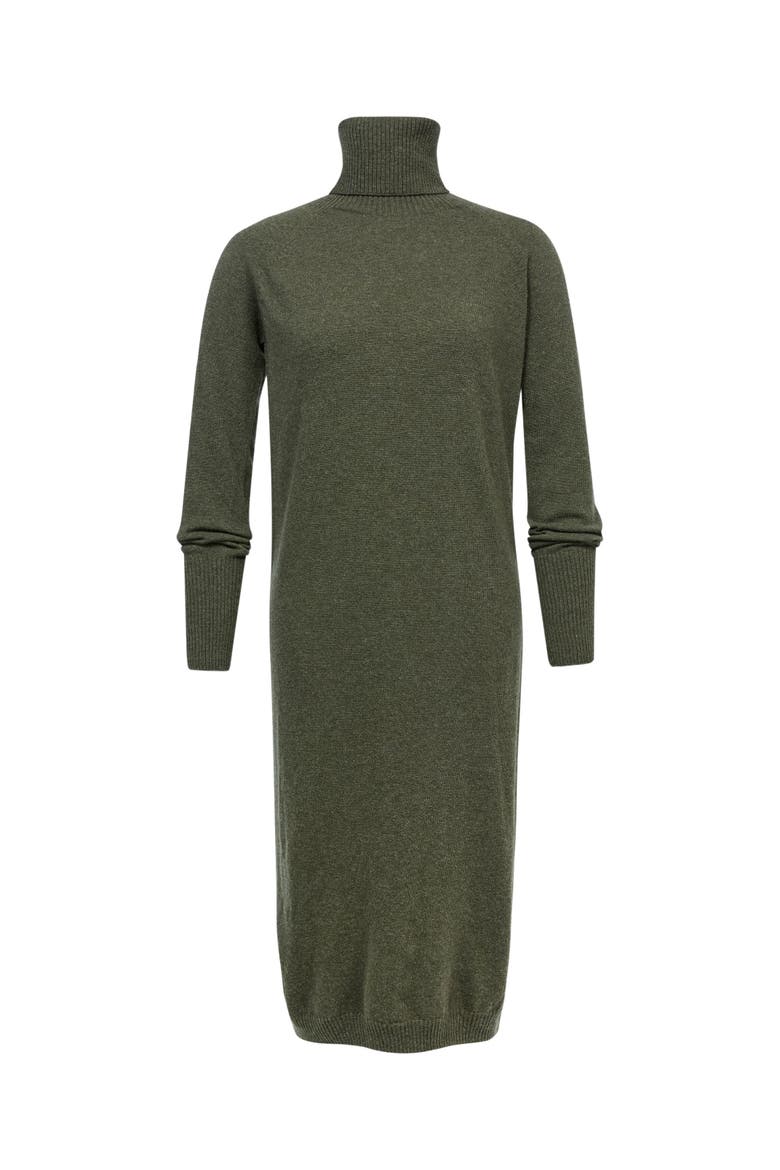 Supersoft Midi Turtleneck Dress, Alternate, color, OLIVE