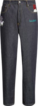 Undercover Embroidered Graphic Straight Leg Jeans