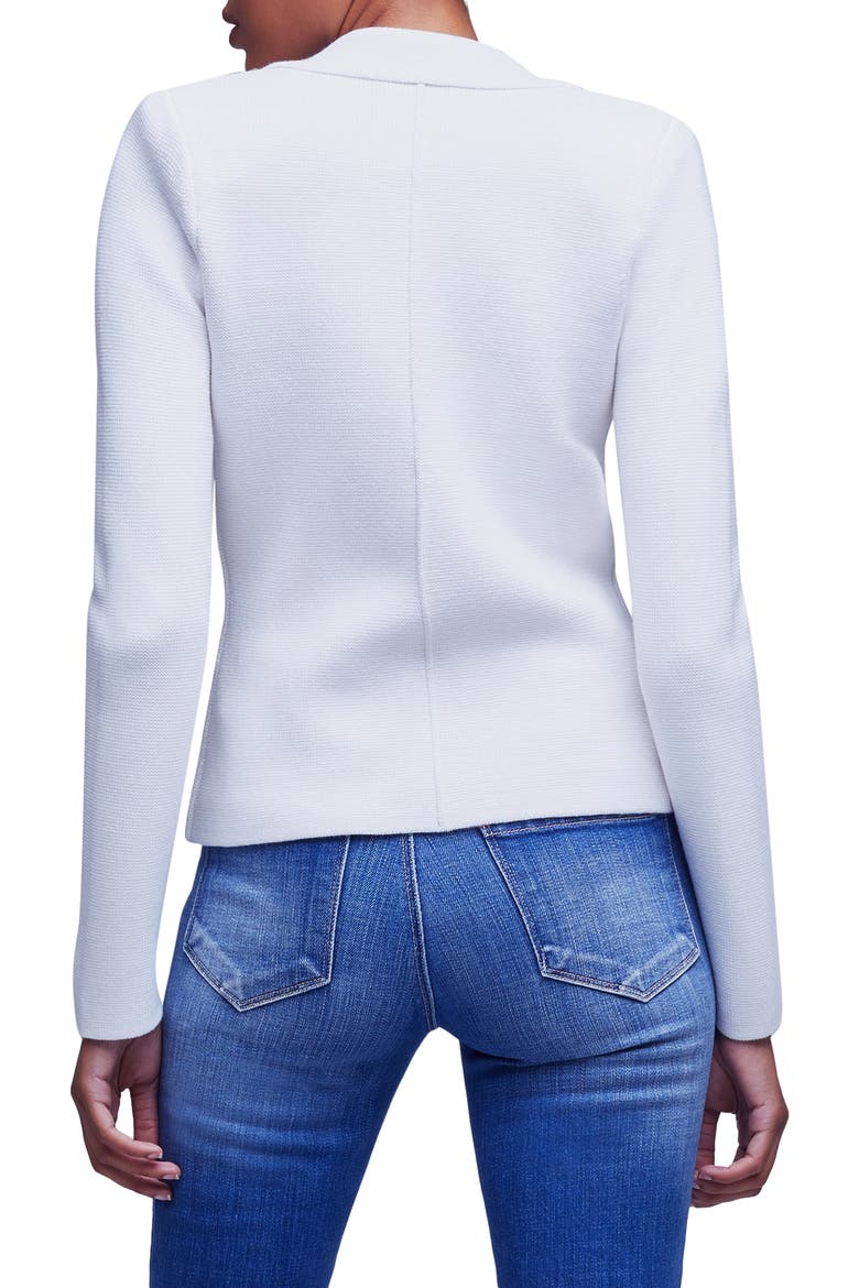 Sofia Cotton Blend Cardigan Blazer, Alternate, color, WHITE