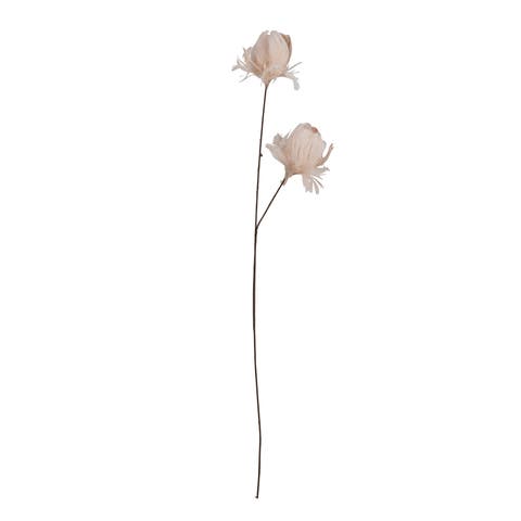 Organic Feather Flower Stem Decor, Pink