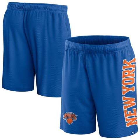 Men's Fanatics Branded Blue New York Knicks Post Up Mesh Shorts