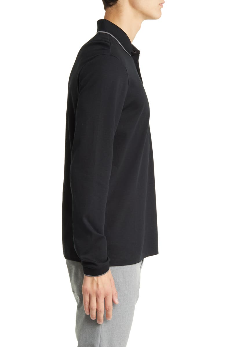 BOSS Pearl Tipped Long Sleeve Polo, Alternate, color, 