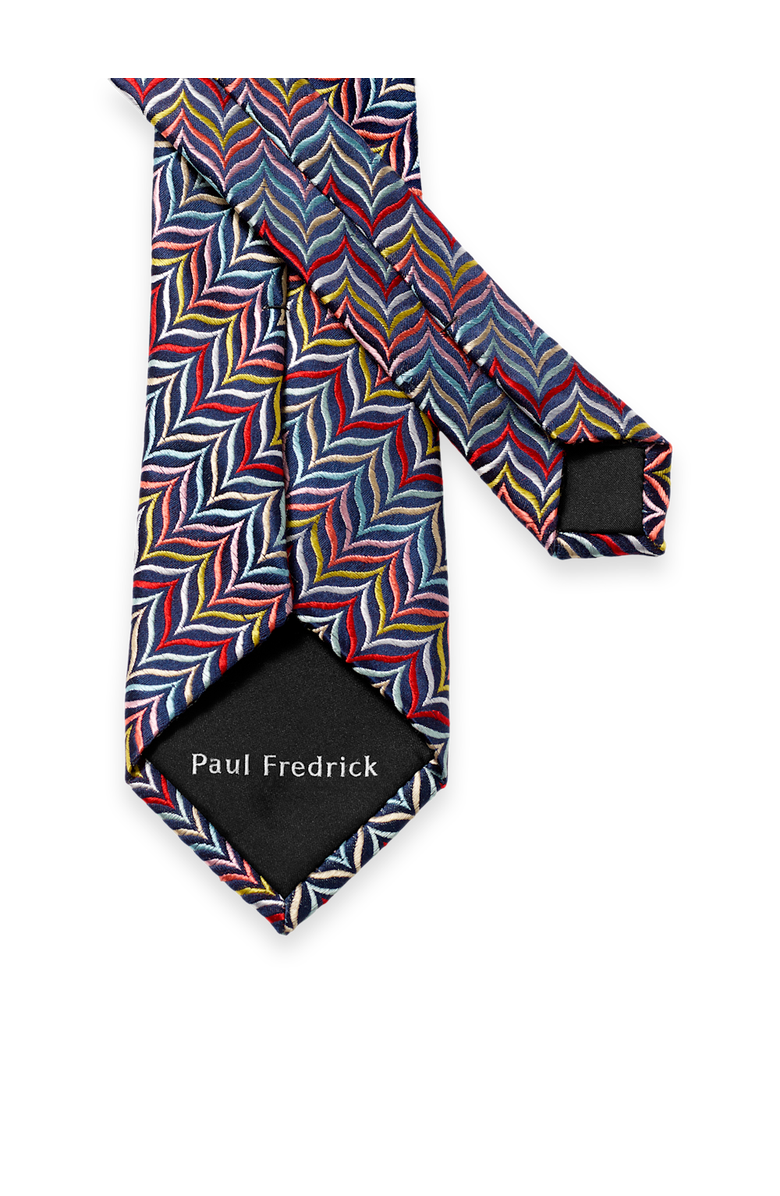 Paul Fredrick Patterned Woven Silk Tie, Alternate, color, Black Multi