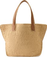 Helen Kaminski Liyoni Crochet Trim Raffia Tote