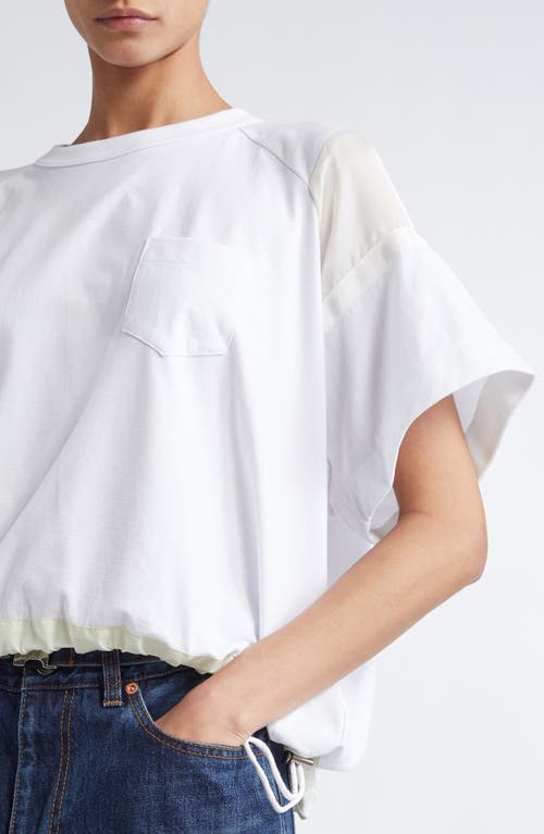 Sacai X Thomas Mason Paneled Mixed Media T-shirt