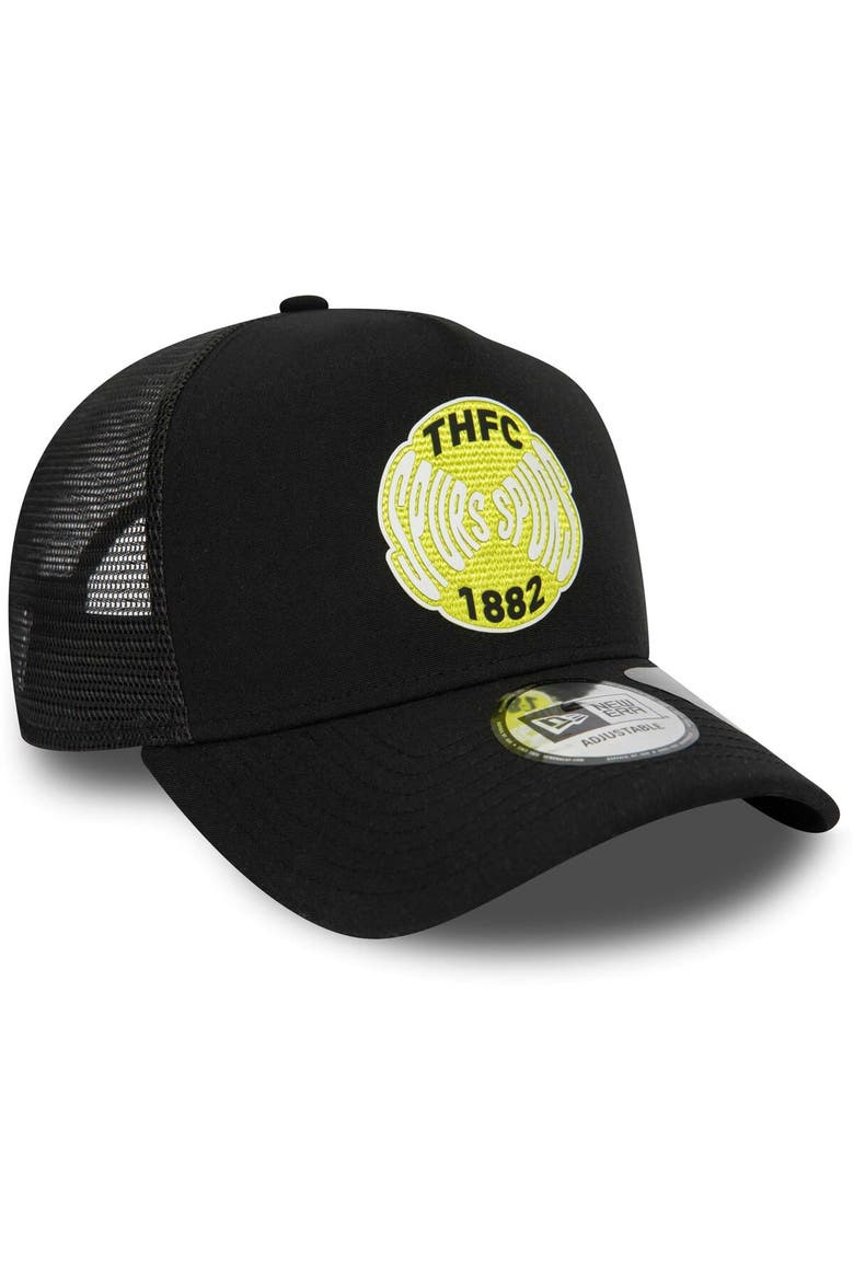 Men's New Era Black Tottenham Hotspur Repreve E-Frame Adjustable Trucker Hat, Alternate, color, Black