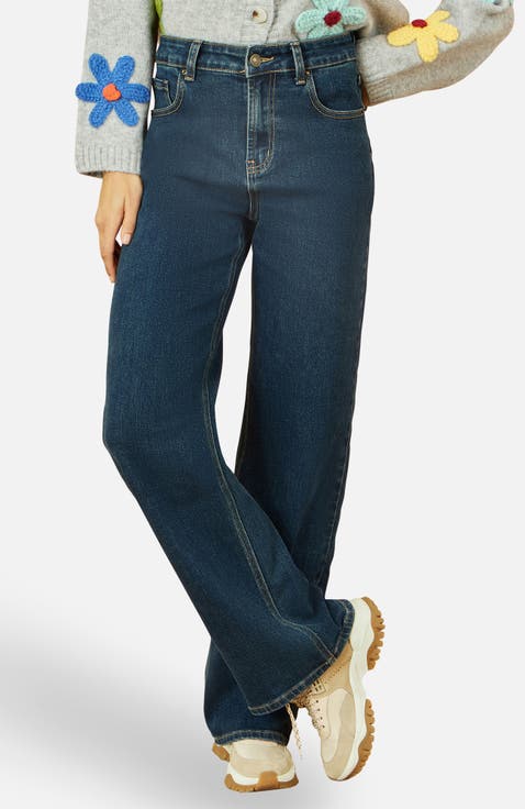 Dark Wash Stretch Wide Leg Jeans