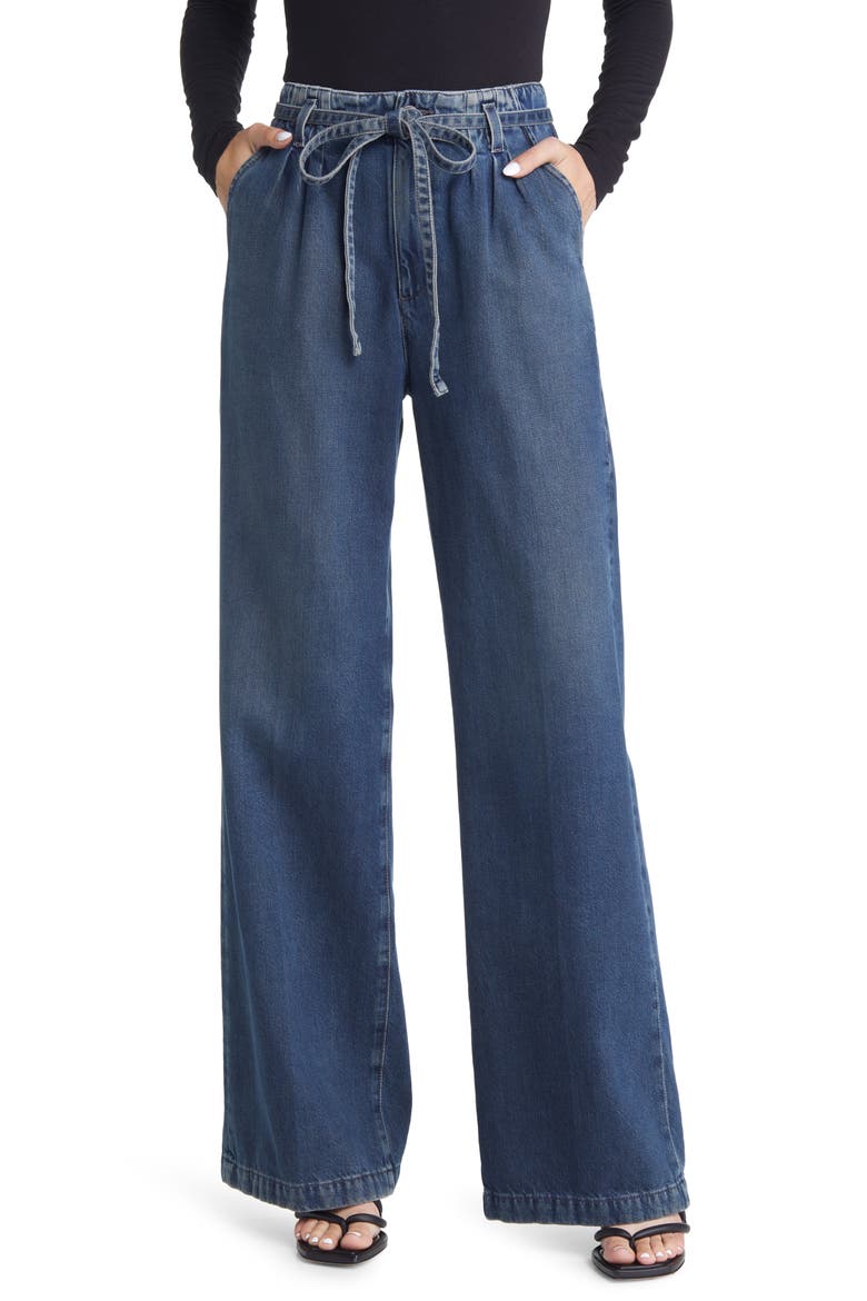 Deven High Waist Drawstring Wide Leg Nonstretch Jeans, Main, color, KING STREET