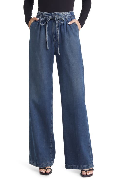 Deven High Waist Drawstring Wide Leg Nonstretch Jeans (King Street)