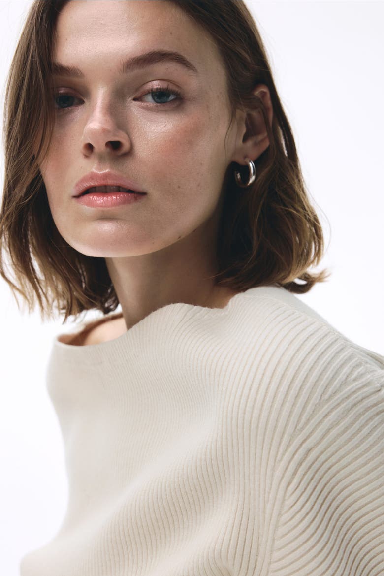 Rib-knit Top, Alternate, color, Light beige