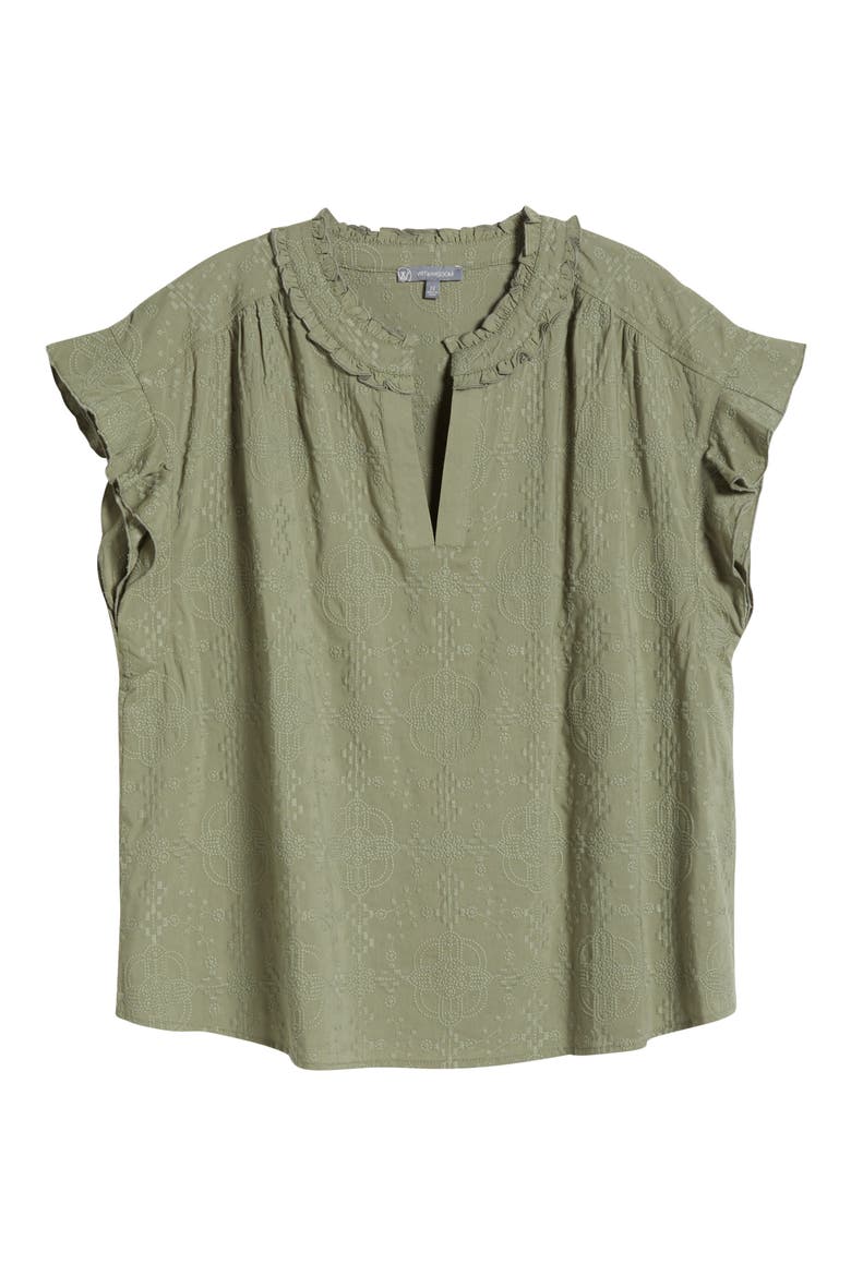 Cap Sleeve Woven Shirt, Alternate, color, OREGANO