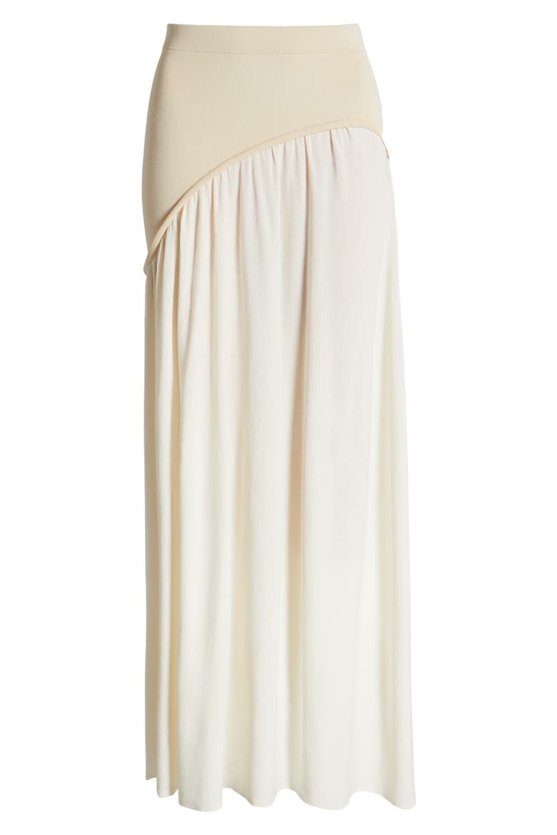 The Soglio Asymmetric Rib Overlay Maxi Skirt, Alternate, color, BRULE X KHAKI