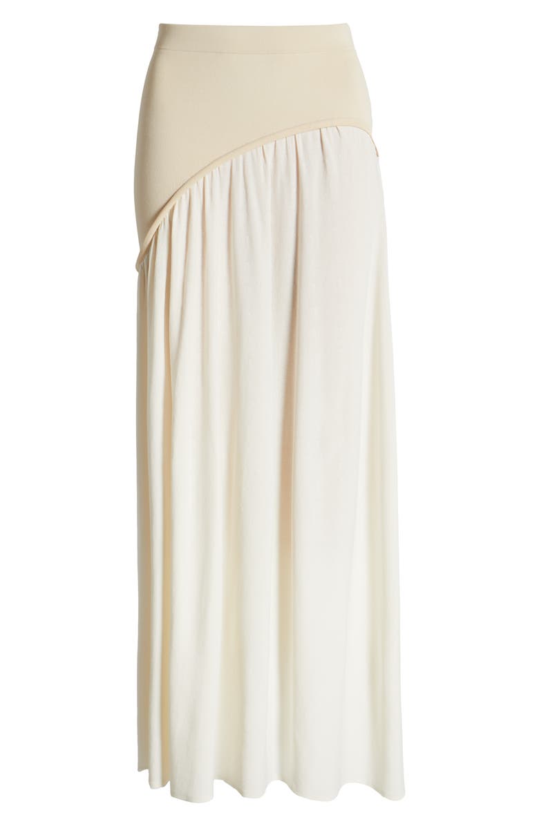 Solid & Striped The Soglio Asymmetric Rib Overlay Maxi Skirt, Alternate, color, Brule X Khaki