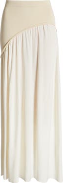 Solid & Striped The Soglio Asymmetric Rib Overlay Maxi Skirt
