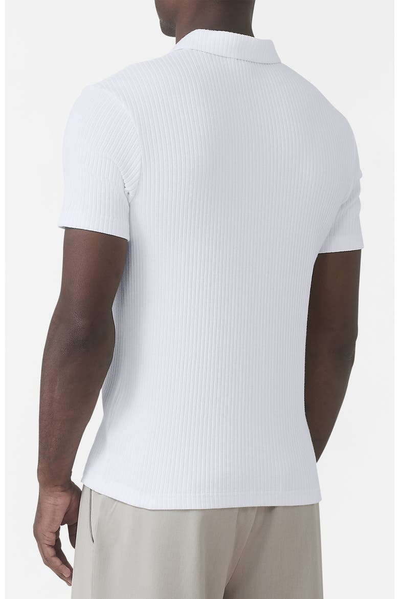 Elysee Slim Ribbed Revere Polo, Alternate, color, White
