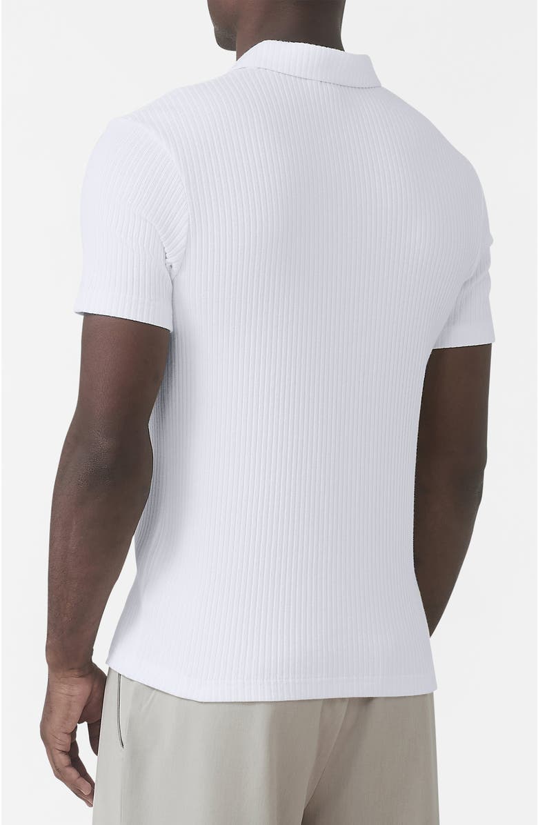 MAUVAIS Elysee Slim Ribbed Revere Polo, Alternate, color, White