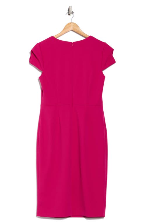 Vince Camuto Signature Cap Sleeve Stretch Crepe Sheath Dress In Pink