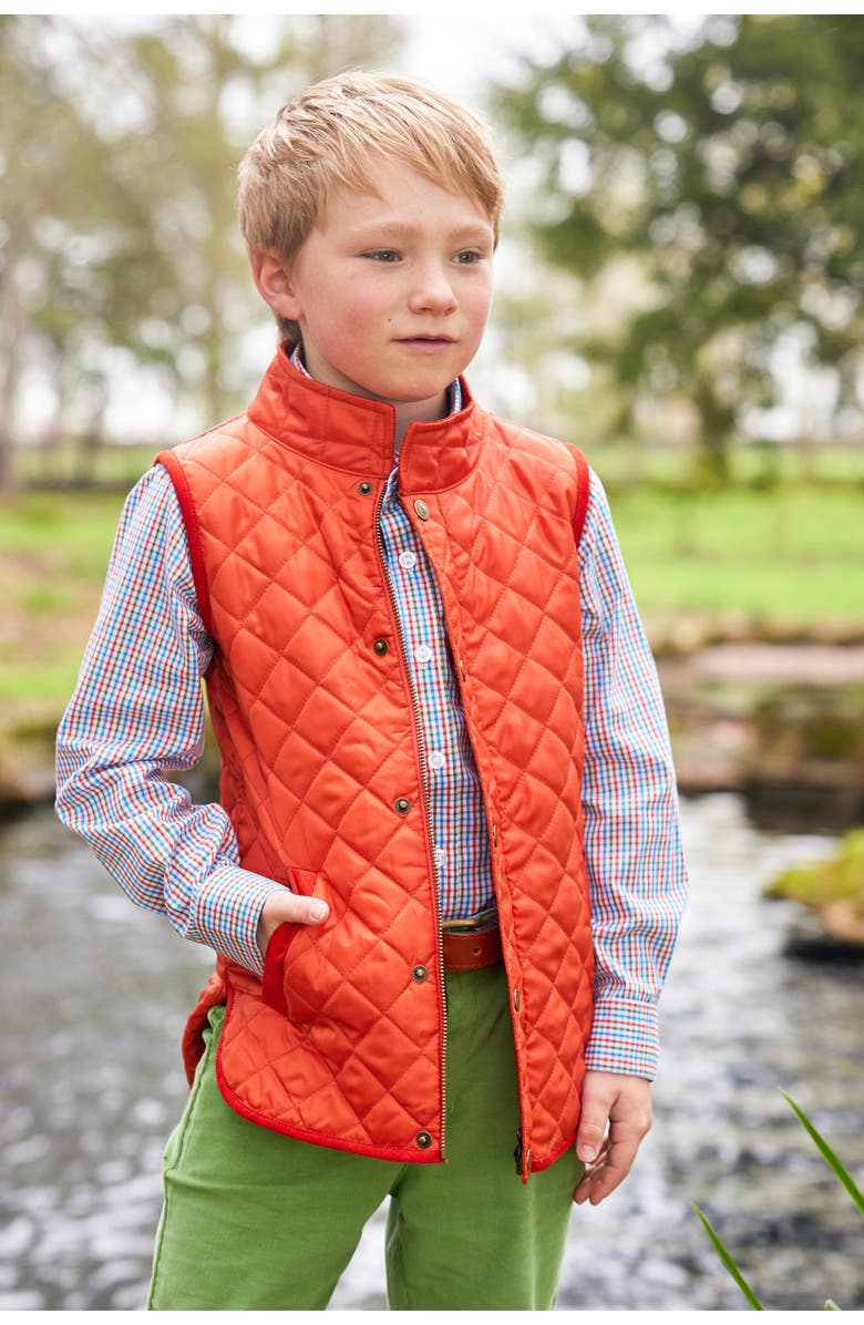 Little English Kids' Classic Quilted Vest, Alternate, color, Orange