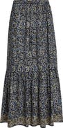 Ulla Johnson Olina Print Tiered Cotton Maxi Skirt