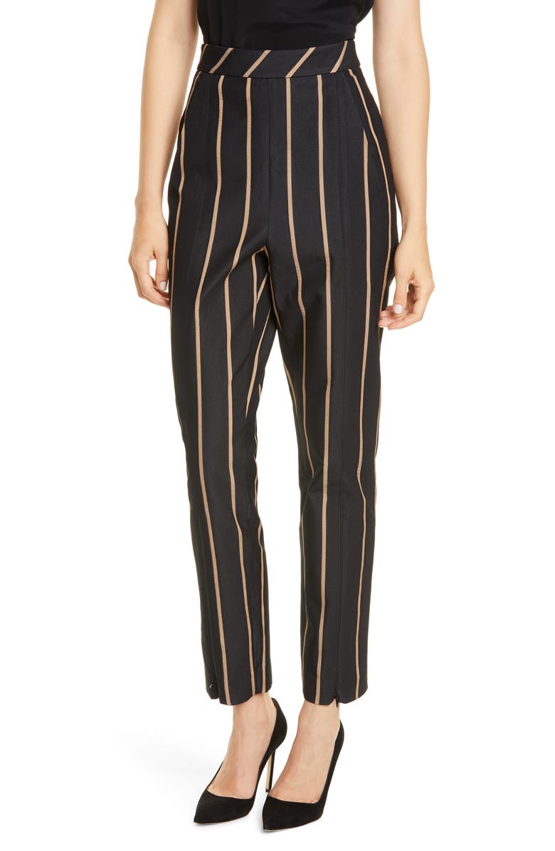 Self-Portrait Stripe Crop Trouser, Main, color, 