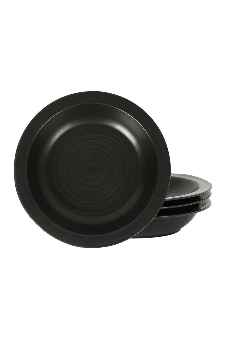 Orbit Stoneware 4-Piece Pasta Bowl Set, Main, color, Charcoal