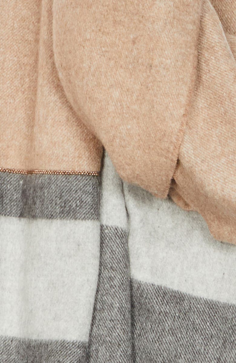 Brunello Cucinelli Colorblock Fringe Scarf, Alternate, color, 
