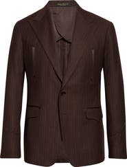 Double RL Pinstripe Wool Flannel Western Tuxedo Jacket