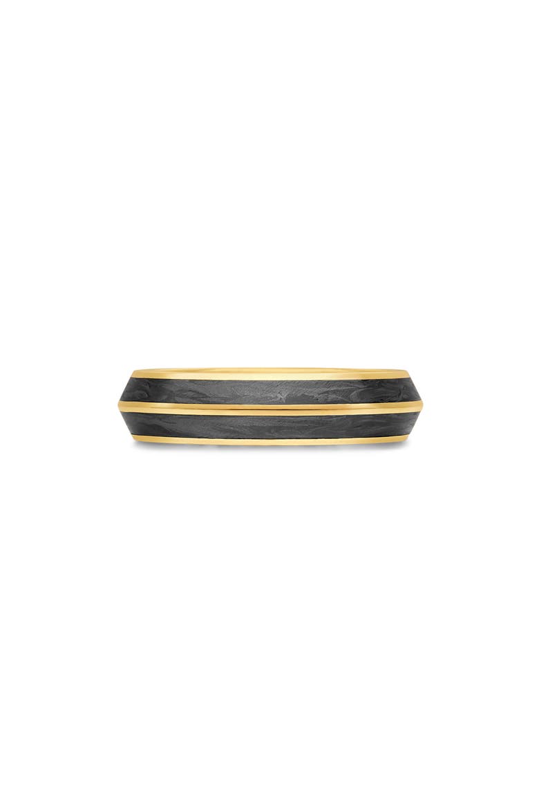Knife Edge Band Ring in 18K Yellow Gold with Forged Carbon, Main, color, GOLD
