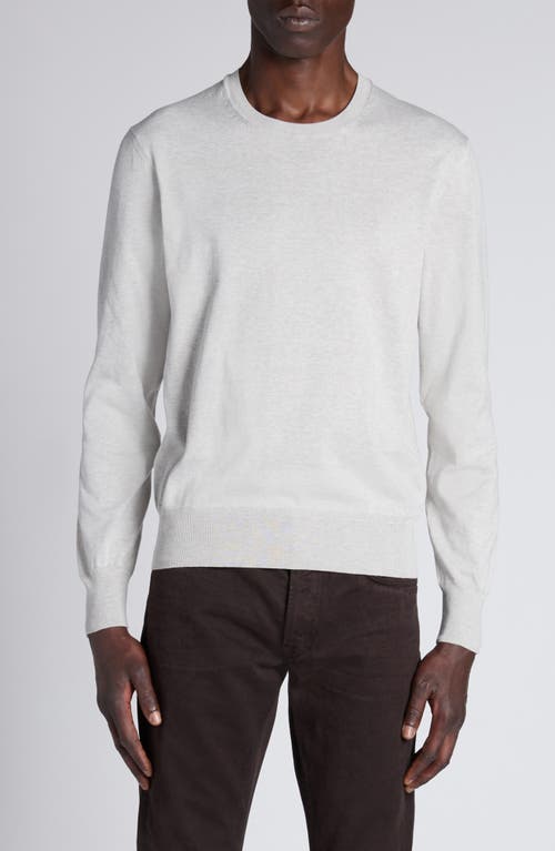 Tom Ford Brown Lyocell Cotton Crew T-shirt In Ig030 Light Grey