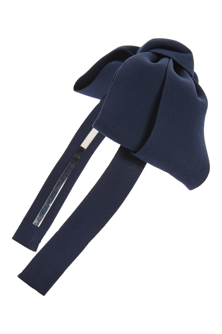 Bow Headband, Main, color, NAVY