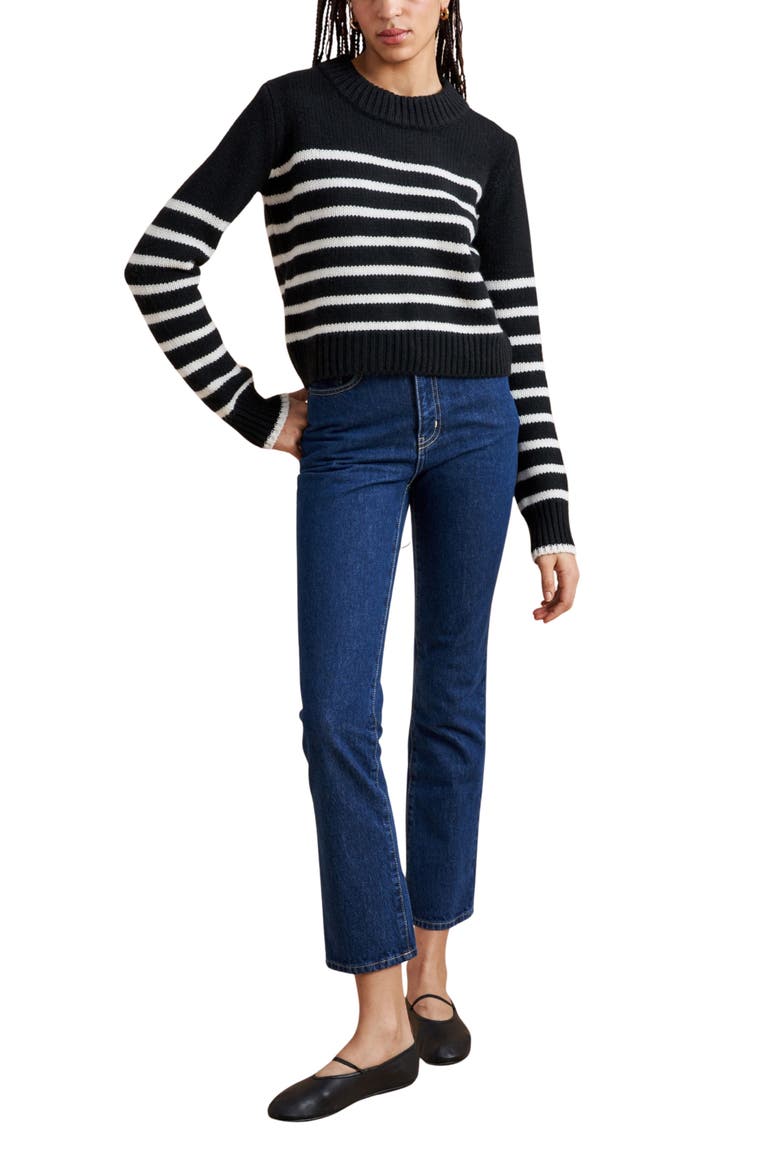 Mini Marin Sweater, Alternate, color, Black/Cream
