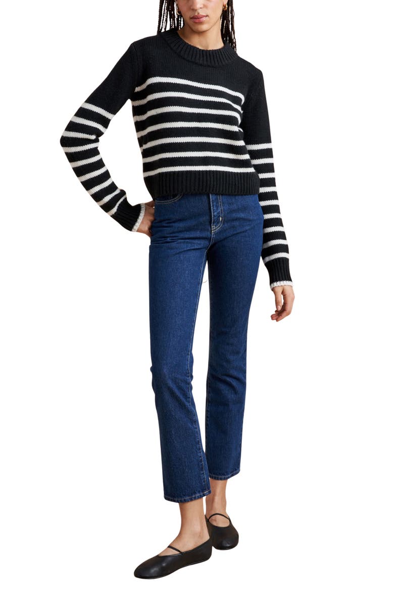 La Ligne Mini Marin Sweater, Alternate, color, Black/Cream