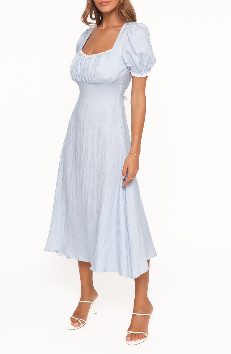 Petal & Pup Francine Floral Puff Sleeve Midi Dress, Alternate, color, 