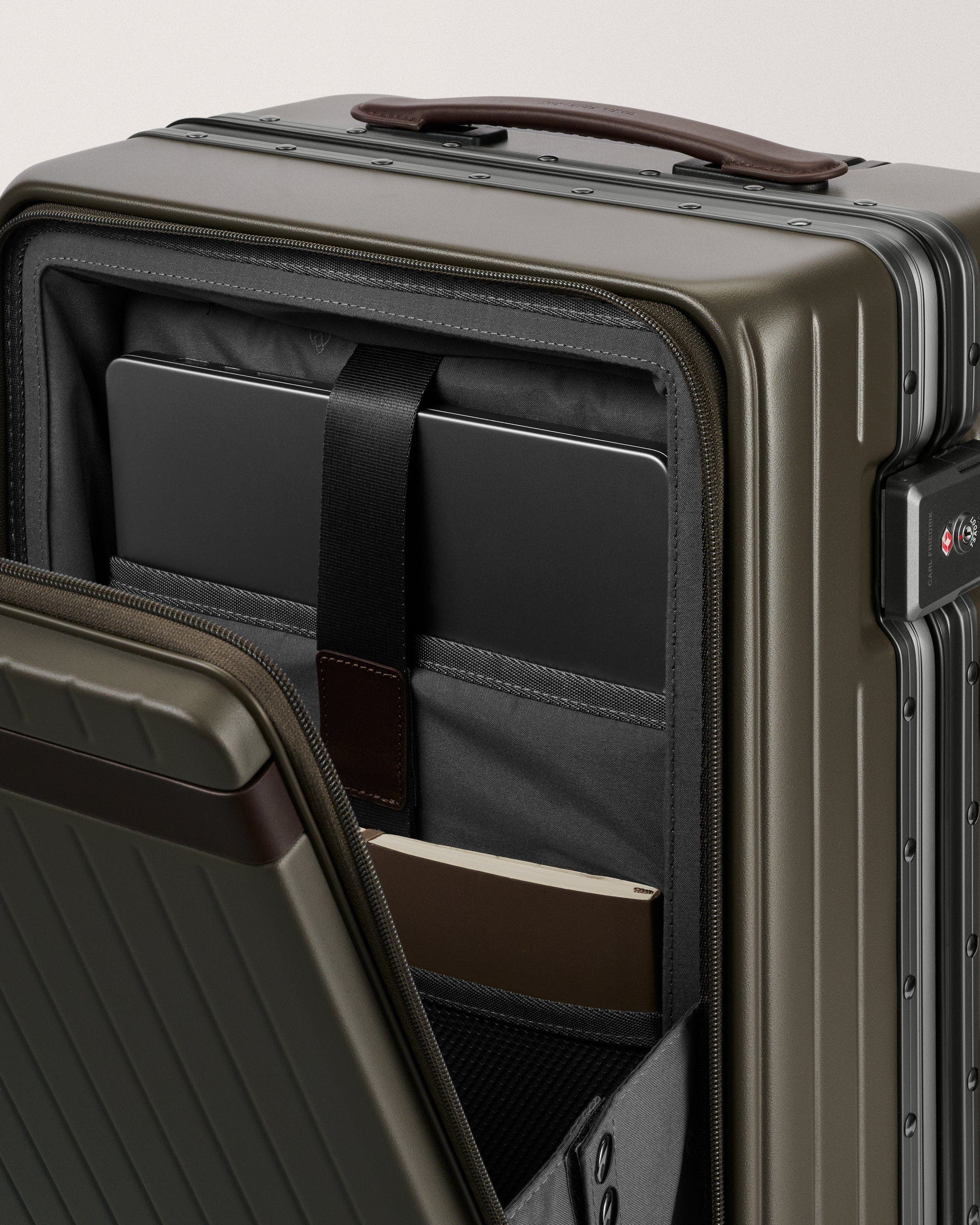 CF102 The Carry-on X Suitcase, Alternate, color, Dark Olive / Chocolate