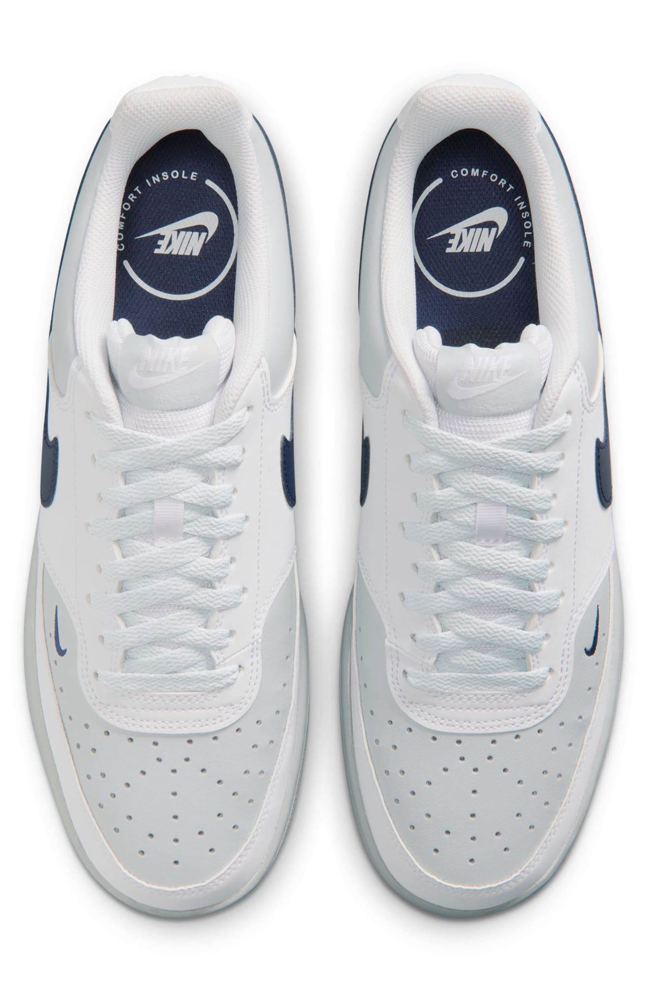 Court Vision Low Sneaker, Alternate, color, WHITE/ MIDNIGHT NAVY