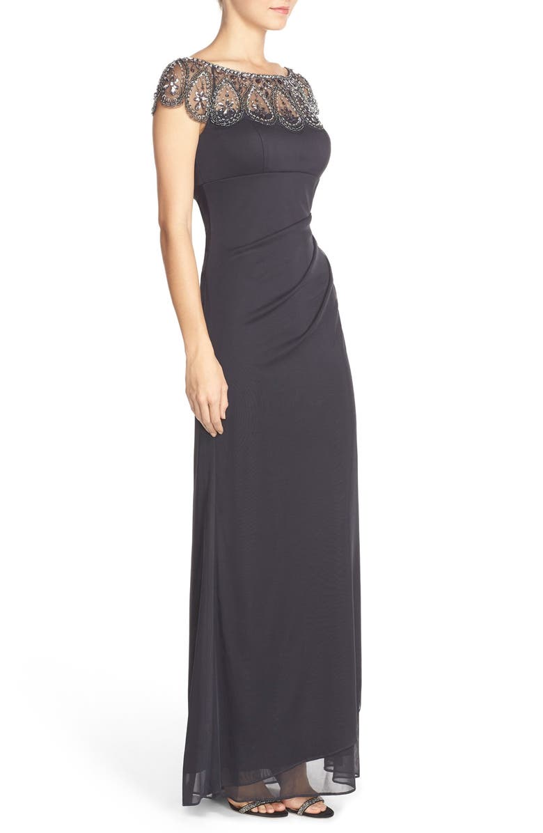 Xscape Evenings Xscape Ruched Jersey Gown, Alternate, color, 
