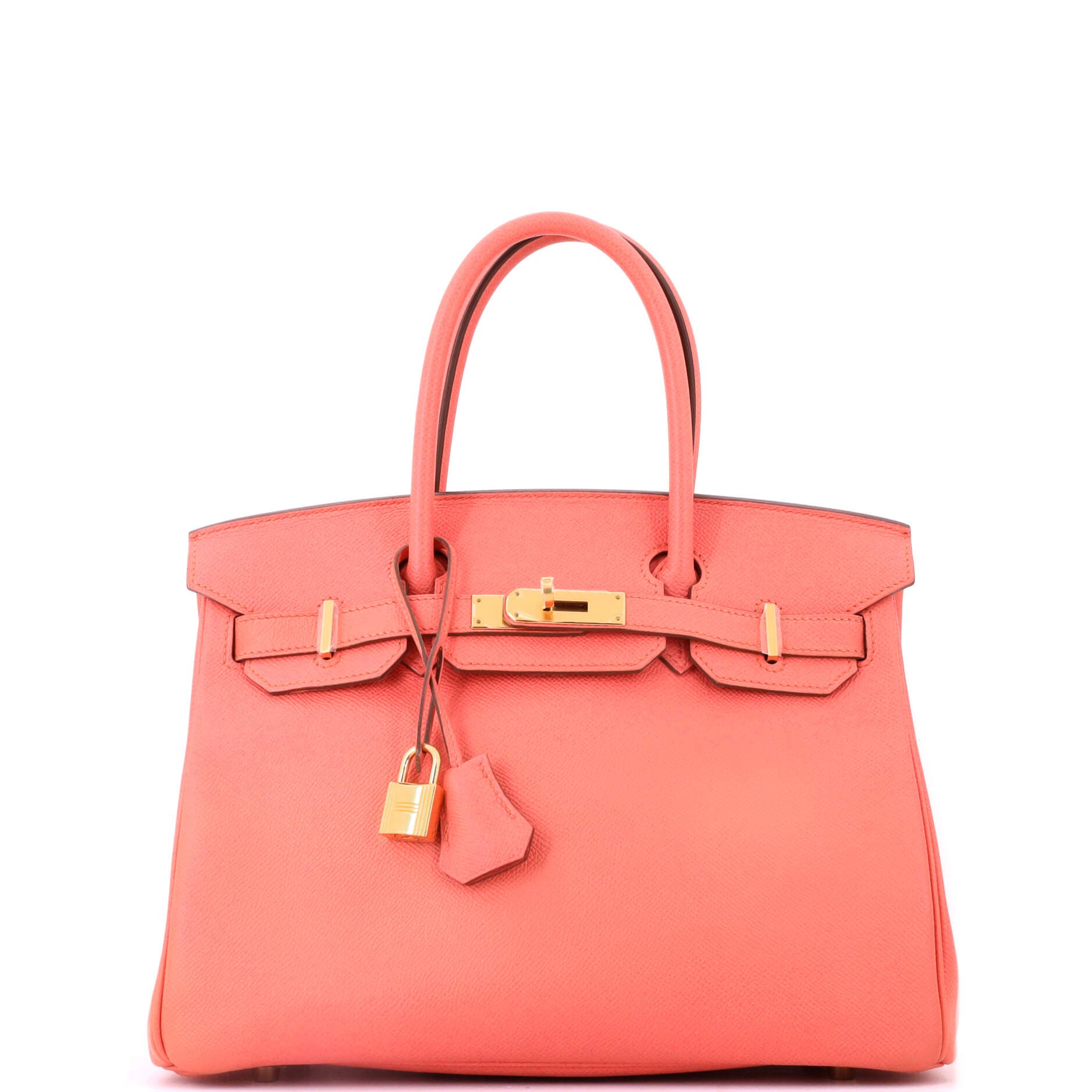 Birkin Handbag Pink Epsom with Gold Hardware 30, Main, color, Orange
