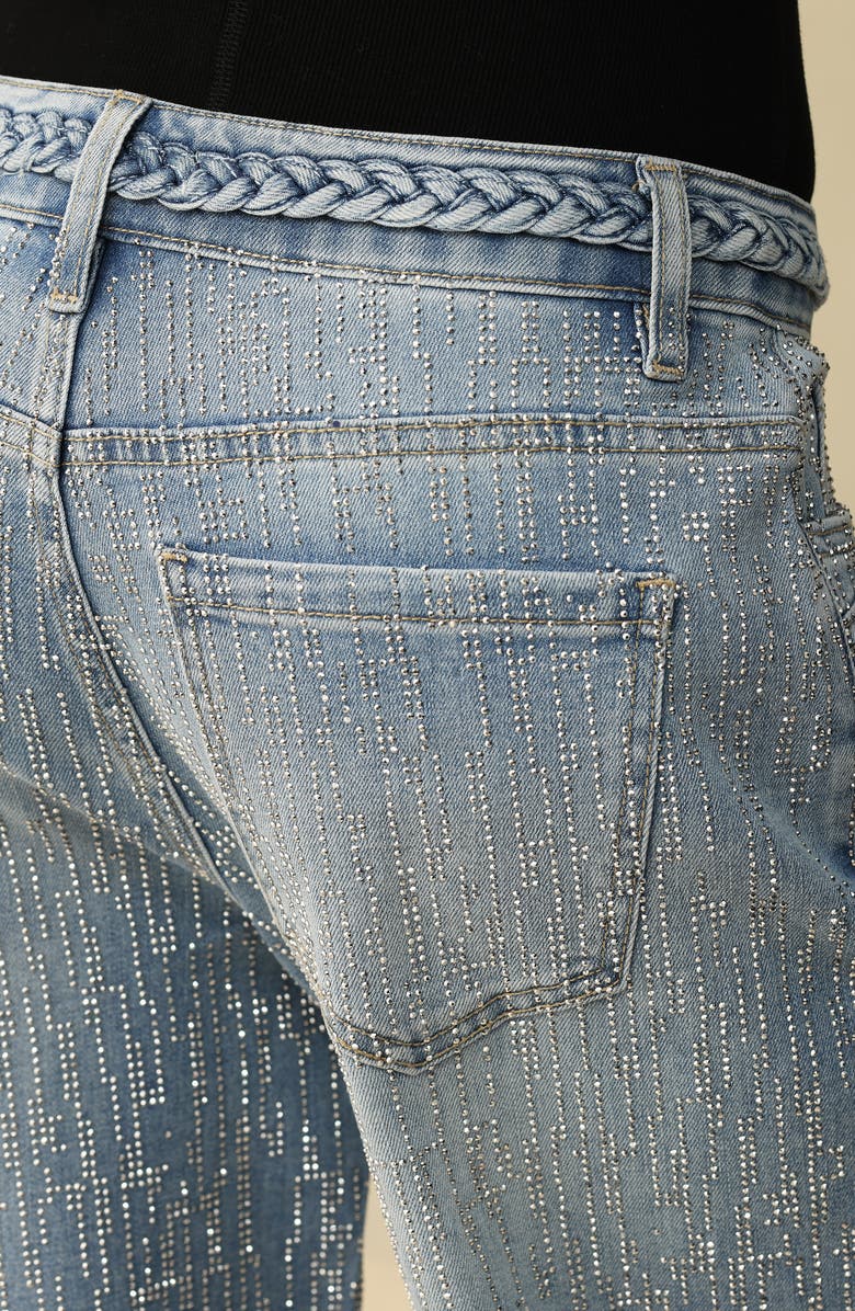 Bayeas Rhinestone Wide Leg Jeans, Alternate, color, 