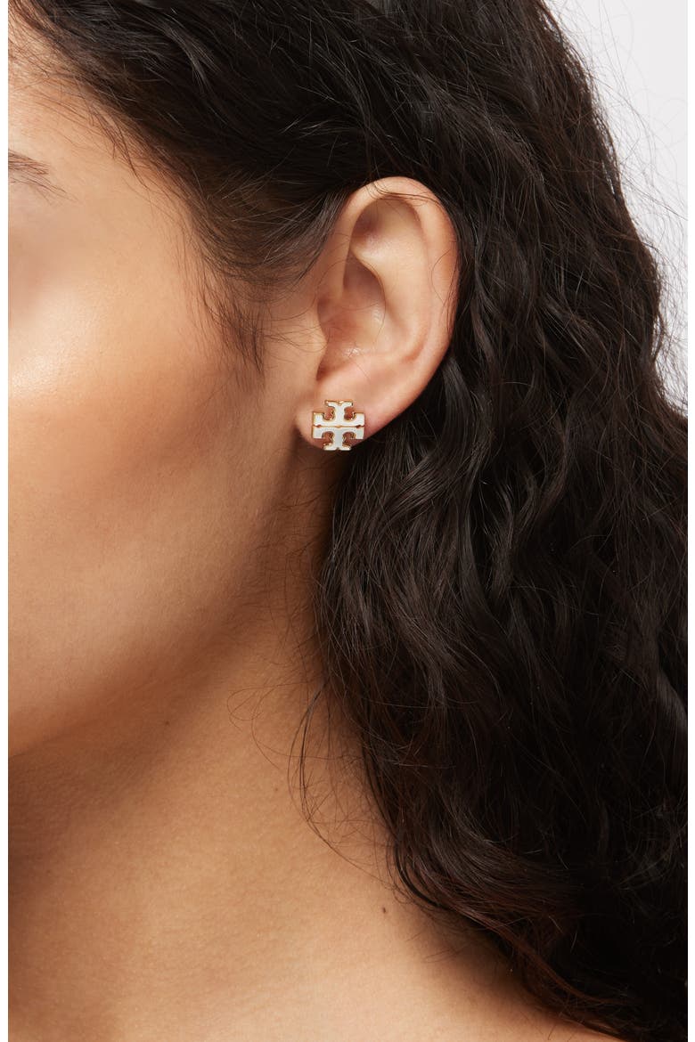 Moondance Mother of Pearl Stud Earrings, Alternate, color, TORY GOLD / MOTHER OF PEARL