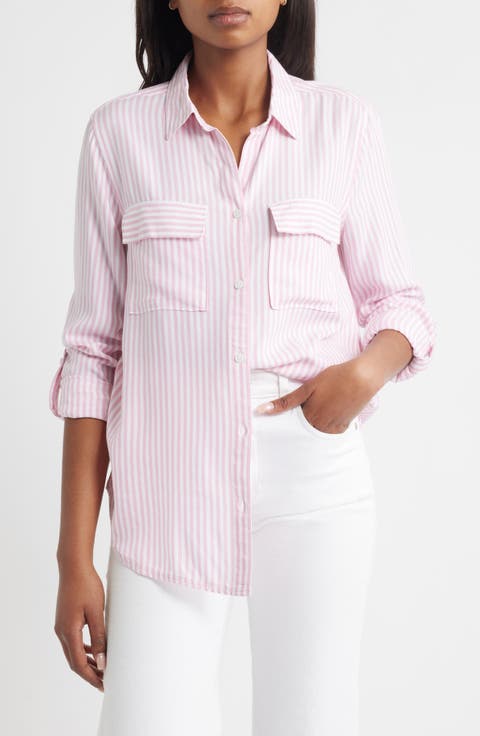 Farrah Stripe Button-Up Shirt